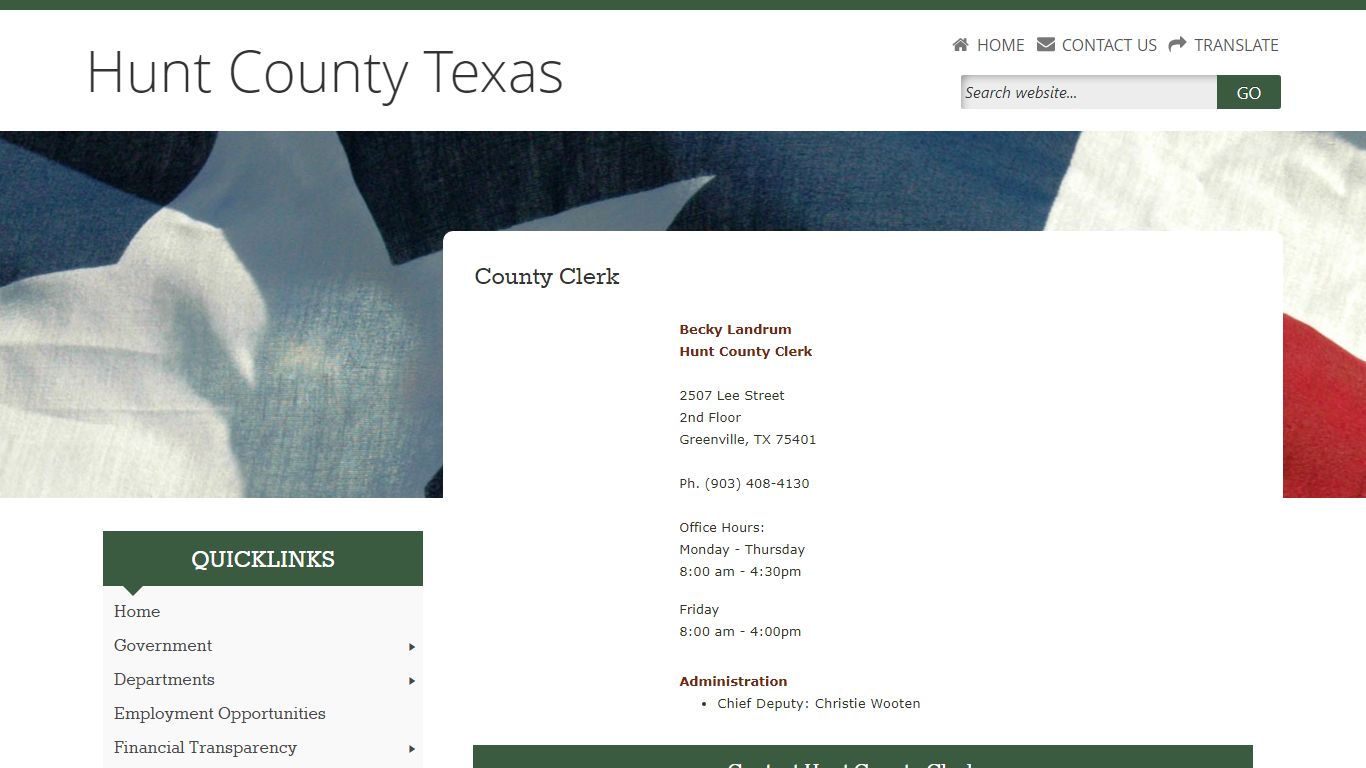 Welcome to Hunt County, Texas | County Clerk