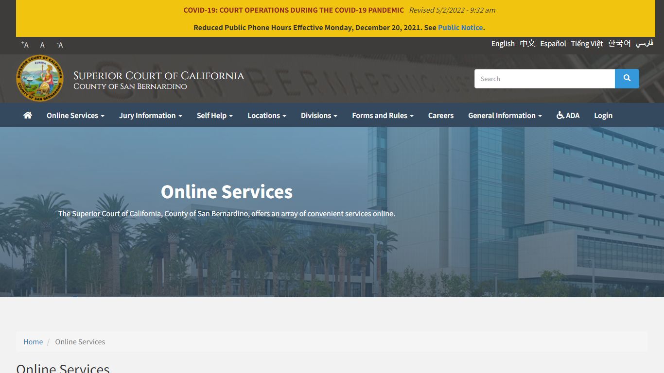 Online Services | Superior Court of California
